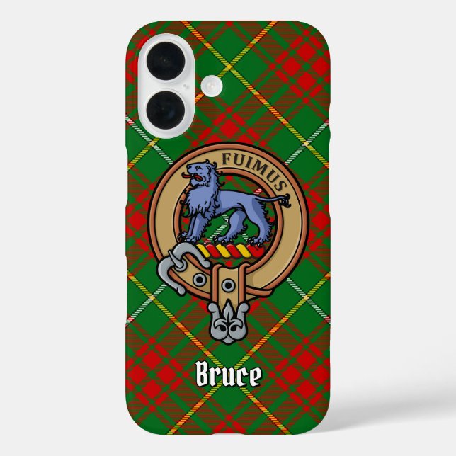 Clan Bruce Crest over Hunting Tartan Case-Mate iPhone Case (Back)