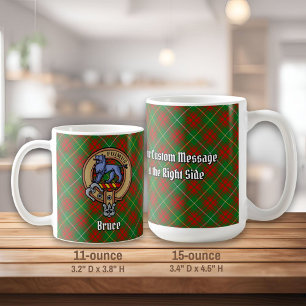 Clan Bruce Crest over Hunting Tartan Coffee Mug