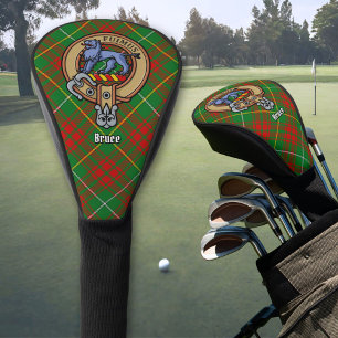 Clan Bruce Crest over Hunting Tartan Golf Head Cover