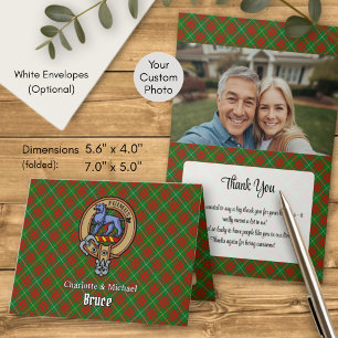 Clan Bruce Crest over Hunting Tartan Invitation