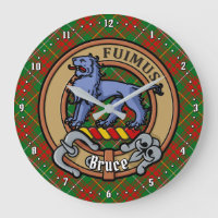 Clan Bruce Crest over Hunting Tartan