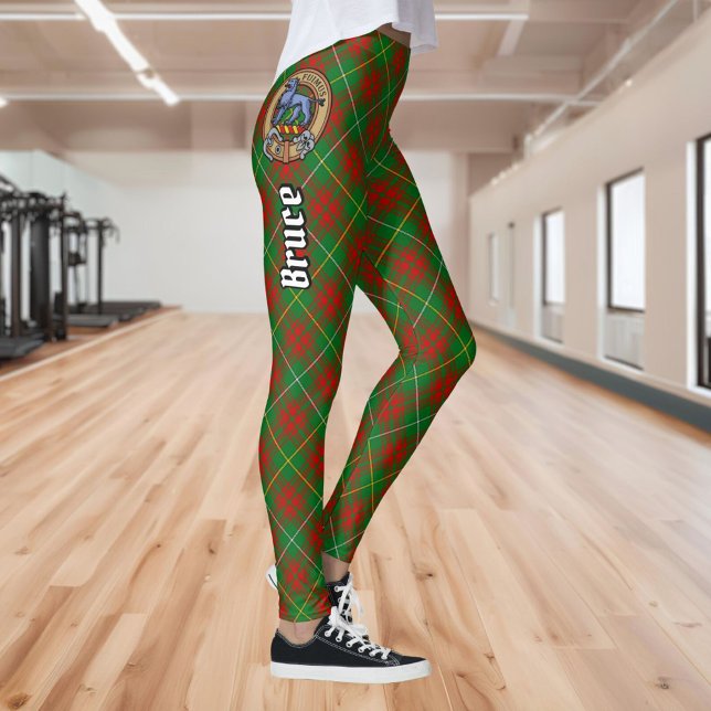 Clan Bruce Crest over Hunting Tartan Leggings (Creator Uploaded)