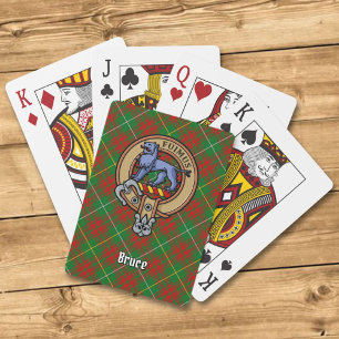 Clan Bruce Crest over Hunting Tartan Playing Cards