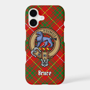 Clan Bruce Crest over Tartan