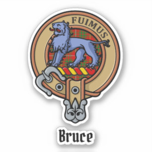 Clan Bruce Crest over Tartan
