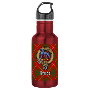Clan Bruce Crest over Tartan 532 Ml Water Bottle