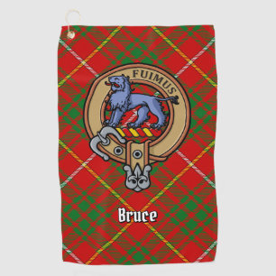 Clan Bruce Crest over Tartan Golf Towel
