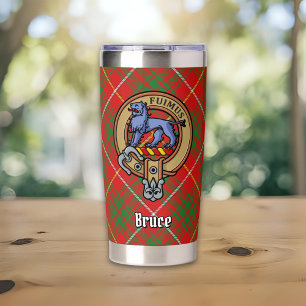Clan Bruce Crest over Tartan Insulated Tumbler