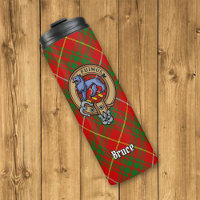 Clan Bruce Crest over Tartan