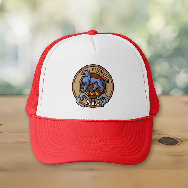 Clan Bruce Crest over Tartan Trucker Hat (Creator Uploaded)