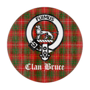 Clan Bruce Crest Tartan Custom  Cutting Board