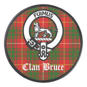 Clan Bruce Crest Tartan Custom  Hockey Puck