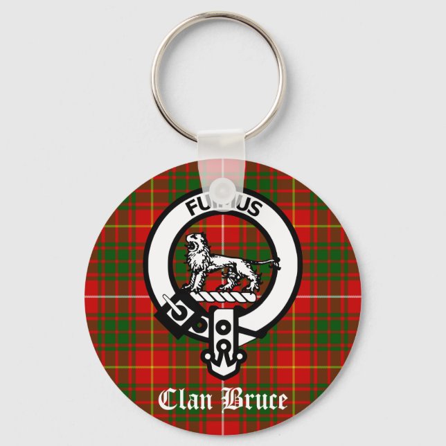 Clan Bruce Crest Tartan Key Ring (Front)