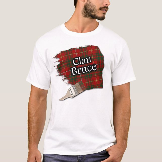 Clan Bruce Scottish Tartan Paint Shirt (Front)