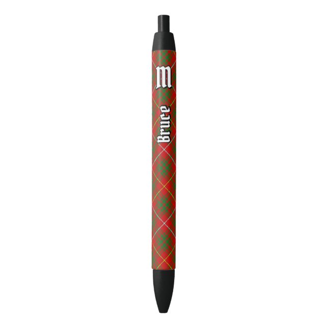Clan Bruce Tartan Black Ink Pen (Front Vertical)