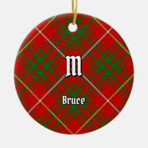 Clan Bruce Tartan Ceramic Tree Decoration