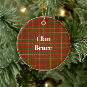 Clan Bruce Tartan Ceramic Tree Decoration