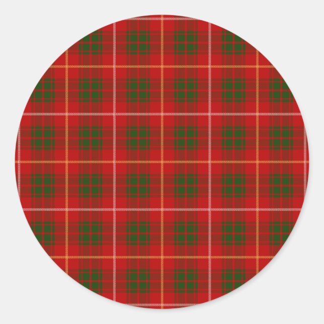 Clan Bruce Tartan Classic Round Sticker (Front)