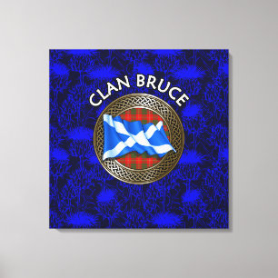 Clan Bruce Tartan Knot & Flag Canvas Print