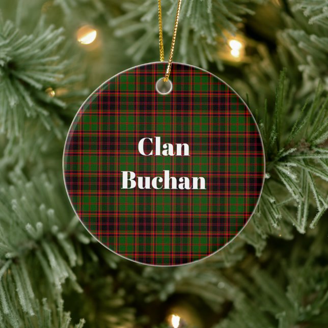Clan Buchan Modern Tartan Ceramic Tree Decoration (Tree)