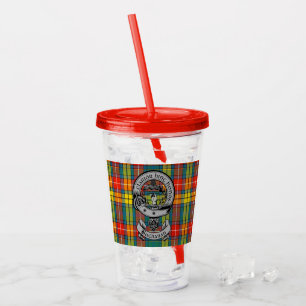 Clan Buchanan Crest Badge & Tartan  Acrylic Tumbler