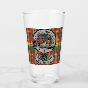 Clan Buchanan Crest Badge & Tartan Glass