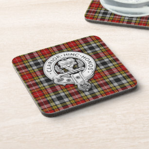 Clan Buchanan Crest & Old Dress Tartan Coaster