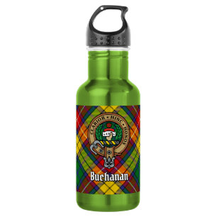 Clan Buchanan Crest over Tartan 532 Ml Water Bottle