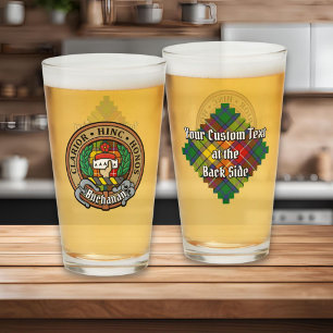 Clan Buchanan Crest over Tartan Glass
