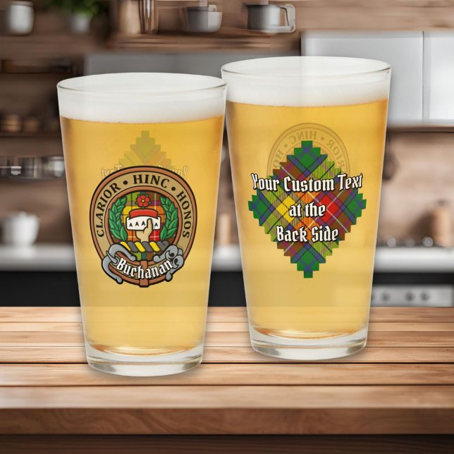 Clan Buchanan Crest over Tartan Glass (Creator Uploaded)