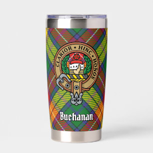 Clan Buchanan Crest over Tartan Insulated Tumbler