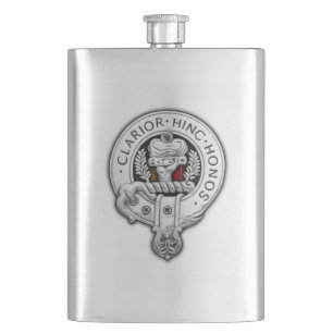 Clan Buchanan Crest & Tartan Hip Flask