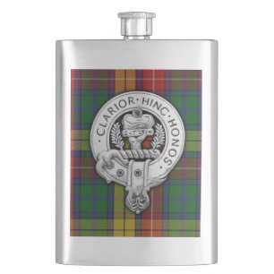 Clan Buchanan Crest & Tartan Hip Flask