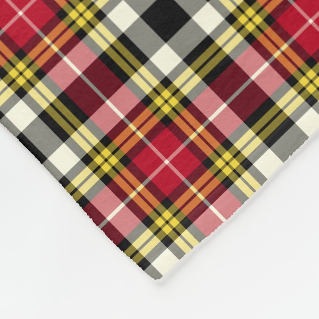 Clan Buchanan Dress Tartan Scottish Plaid Pattern Fleece Blanket (Corner)