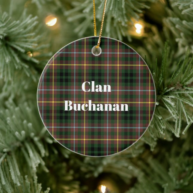 Clan Buchanan Hunting Tartan Ceramic Tree Decoration (Tree)