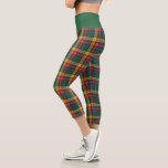 Clan Buchanan Plaid Red Green Yellow Capri Leggings<br><div class="desc">Upgrade your traditional winter wardrobe with these bold,  colourful,  and quality leggings in traditional Buchanan clan Scottish tartan pattern style. Great for the holidays and perfect for any winter activities,  training,  or workouts. Awesome Scottish Clan tartan plaid design</div>