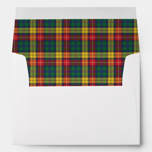 Clan Buchanan Plaid Tartan Pattern Envelope (Back (Bottom))