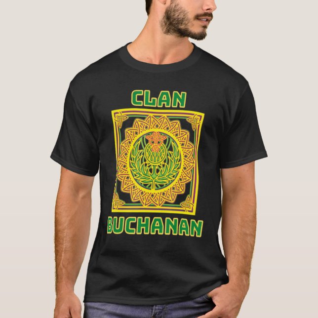 Clan Buchanan Scottish Celtic Thistle T-Shirt (Front)