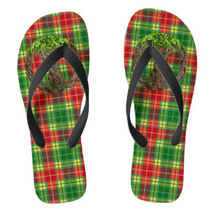 Clan Buchanan Tartan And Celtic Tree Of Life Jandals