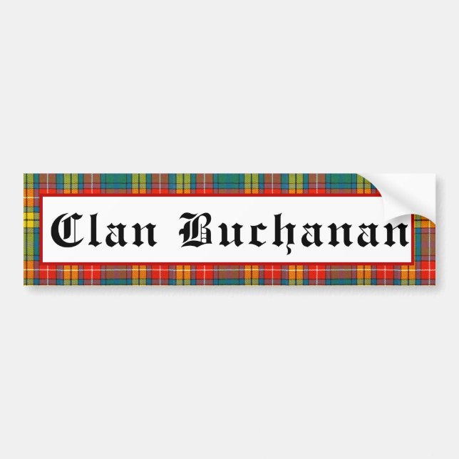 Clan Buchanan Tartan Bumper Sticker (Front)