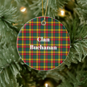 Clan Buchanan Tartan Ceramic Tree Decoration