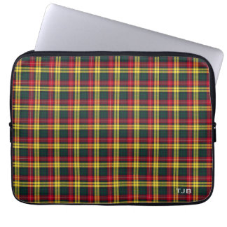 Clan Buchanan Tartan Colourful Plaid Monogram Laptop Sleeve