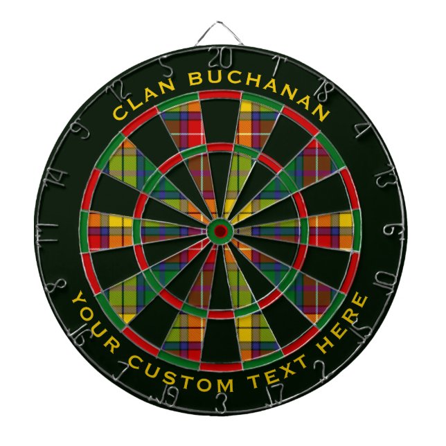 Clan Buchanan Tartan Dartboard (Front)