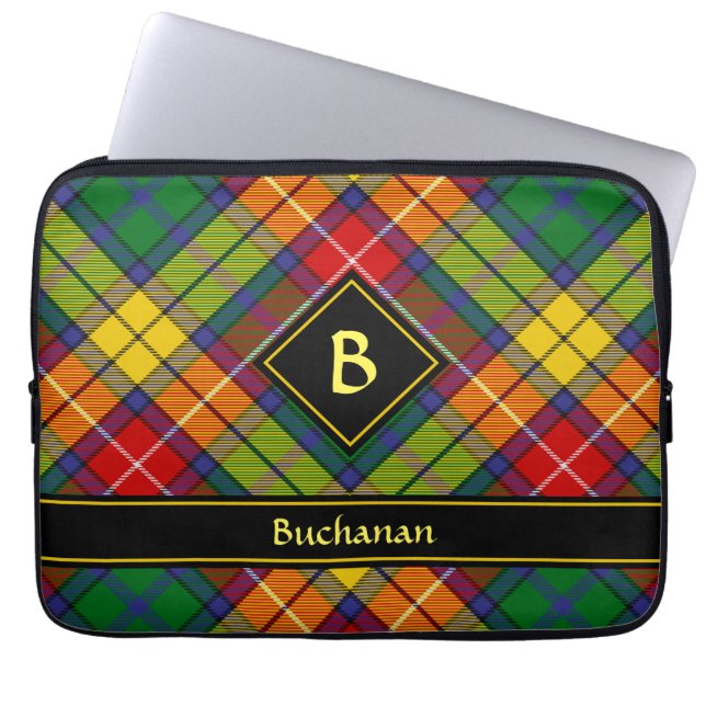 Clan Buchanan Tartan Laptop Sleeve (Front)