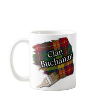 Clan Buchanan Tartan Paint Brush Cup Mug