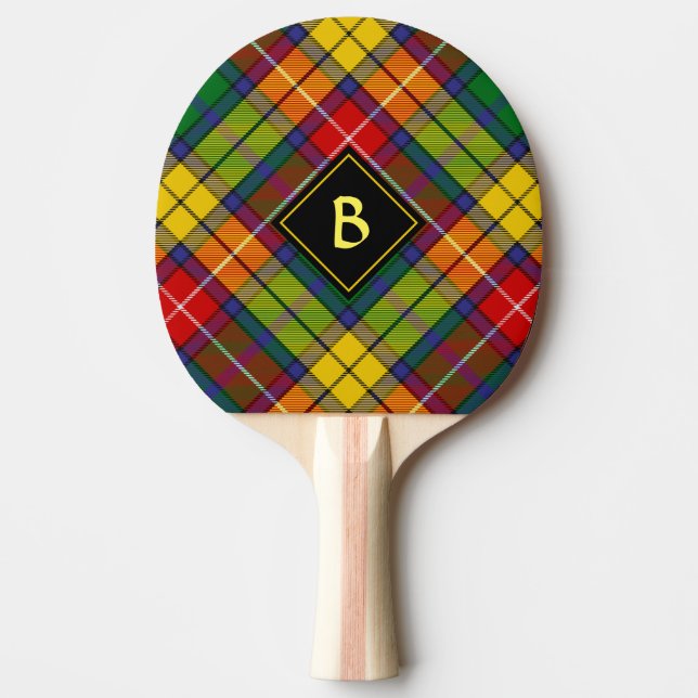 Clan Buchanan Tartan Ping Pong Paddle (Front)