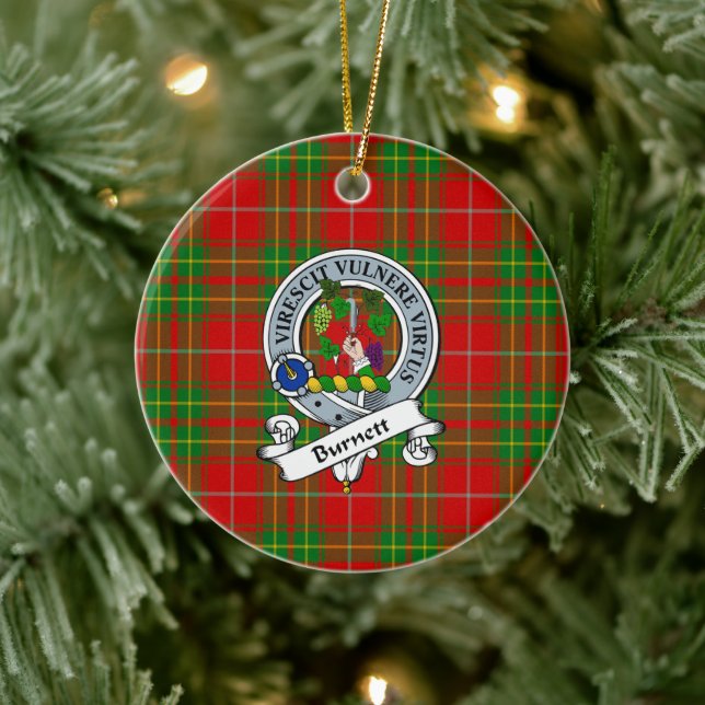 Clan Burnett Ancient Badge Tartan Plaid Ceramic Tree Decoration (Tree)