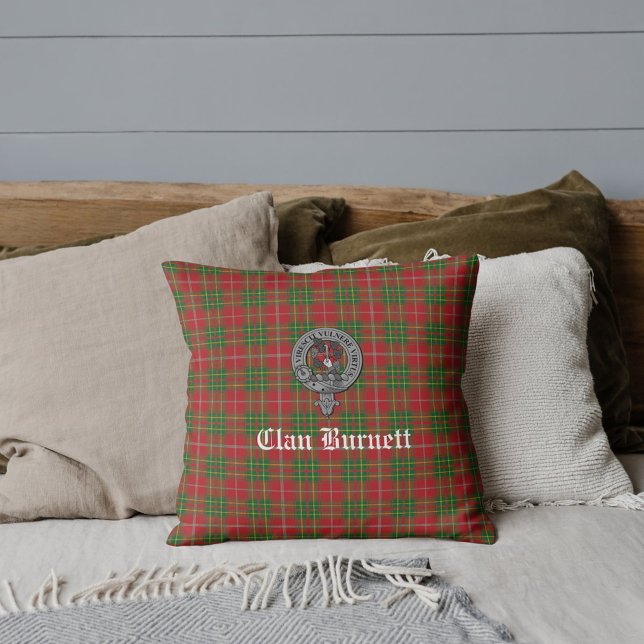 Clan Burnett Crest Badge & Tartan Cushion (Creator Uploaded)