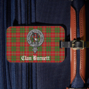 Clan Burnett Crest Badge & Tartan Luggage Tag