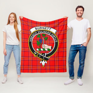 Clan Burnett Modern Tartan Plaid Fleece Blanket